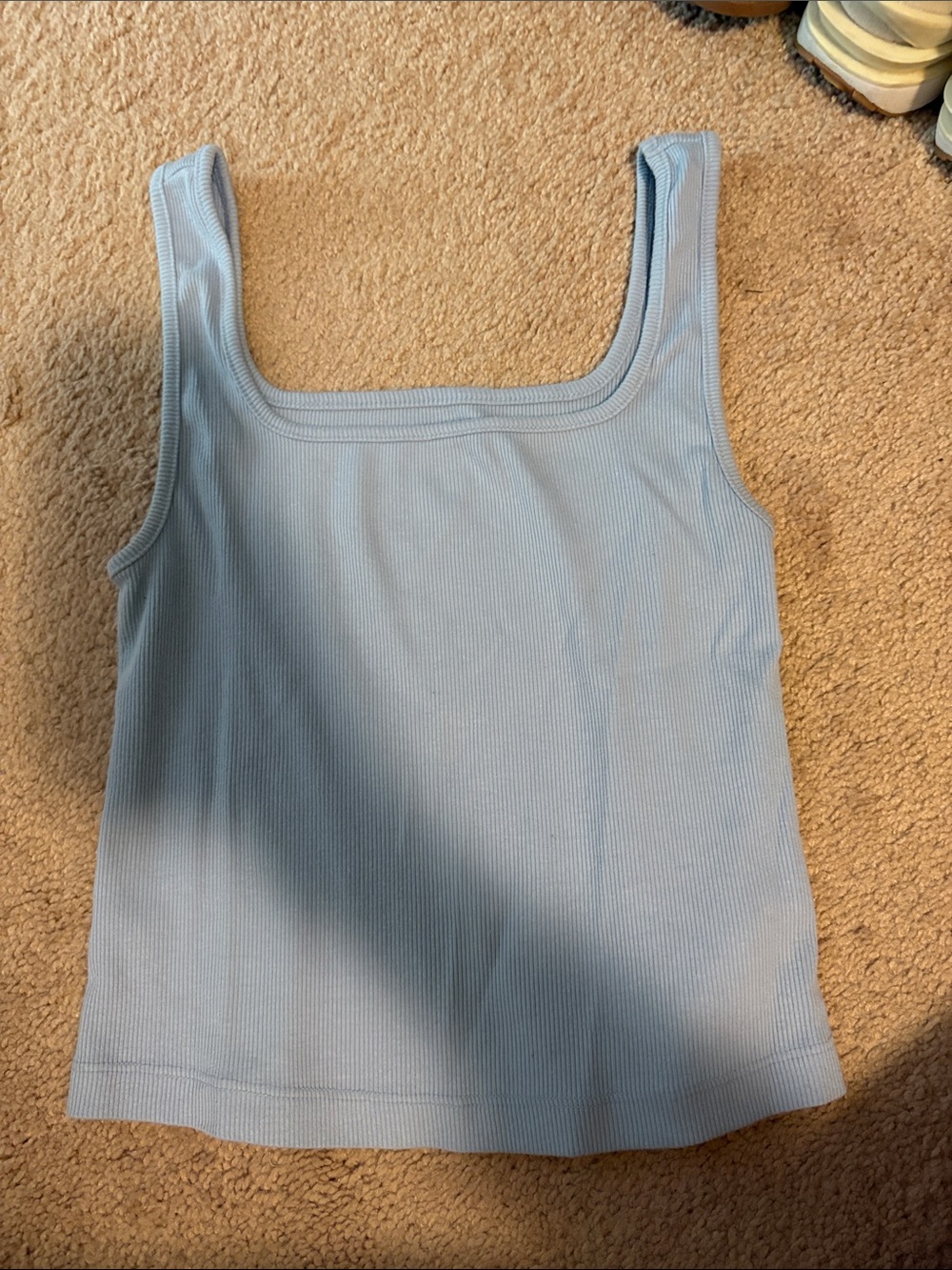 Old Navy Light Blue Ribbed Square Neck Tank